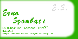 erno szombati business card
